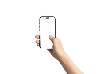 Sticker - A hand holding a cell phone with a white background