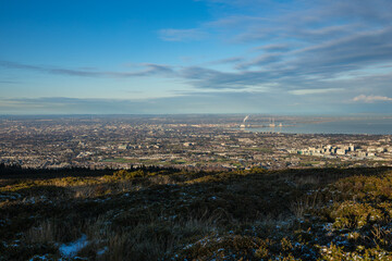 Dublin, Ireland - city and nature views from the top of a hill