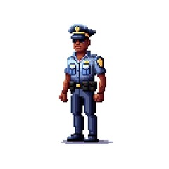 Sticker - a pixel art picture of a police officer