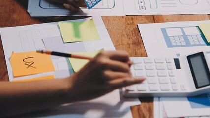 ux designer creative Graphic planning application development for web mobile phone or computer. User experience concept.