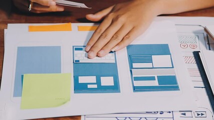 ux designer creative Graphic planning application development for web mobile phone or computer. User experience concept.