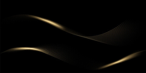 Wall Mural - flowing particles form waves, a gradient light pattern. modern technology background vector illustra