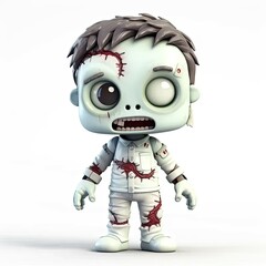 Wall Mural - a zombie doll with blood on it's face