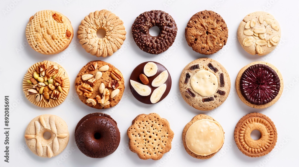 Biscuit Examples Cookies 3. A variety of round cookies and biscuits, showcasing classic and ...