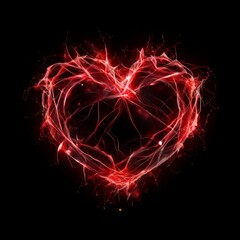 Poster - abstract-plexus-heart---stock-photoabstract-plexus-heart-on-a-black-background