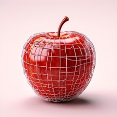 Poster - rtificial---stock-photodigital-illustration-of-a-wireframe-of-an-apple