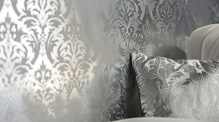 Wall Mural - silver pattern wallpaper