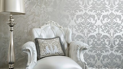 Canvas Print - silver pattern wallpaper