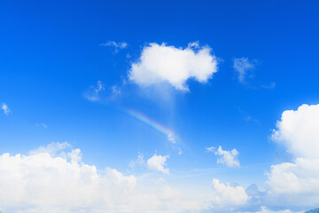 Canvas Print - blue sky with white cloud, easy on the eyes, relaxed at Patong Beach, Phuket, Thailand background.