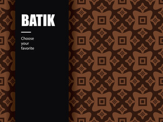 Poster - ethnic batik vector indonesian pattern fashion seamless vintage textile abstract flat culture art