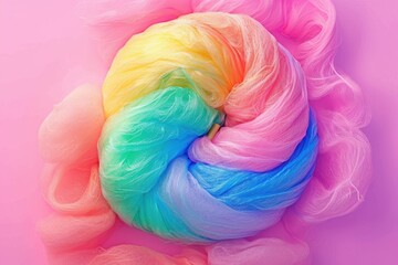 Canvas Print - A swirl of colorful frosting with a rainbow design