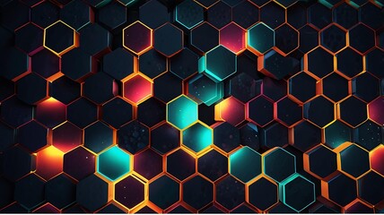 Glowing Light Hexagon Abstract Design Background