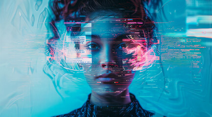 Social Identity concept. Racial and other profiling, Facial recognition. Privacy online
