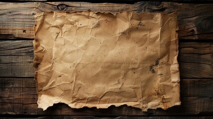 Poster - Old paper on wooden backdrop with space for text Great photo quality