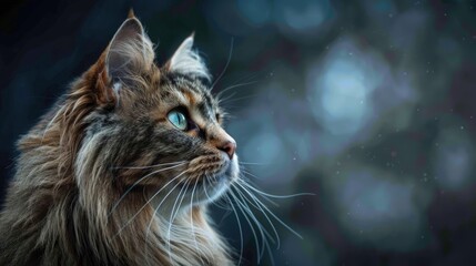 Canvas Print - Portrait of a senior Siberian cat