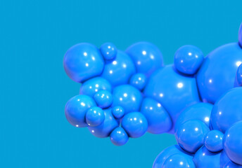 Sticker - 3d blue bubble abstract background