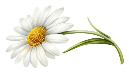 Sticker - Delicate daisy flower in soft hues, captured in watercolor. A charming representation of natures beauty on a white canvas.