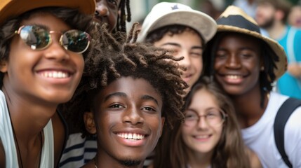 Canvas Print - A group of young people standing next to each other