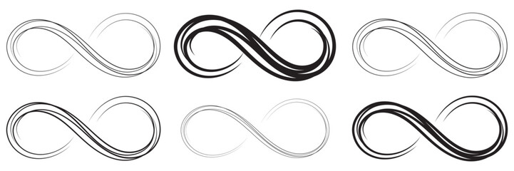 Wall Mural - hand drawn infinity symbol. black infinity icon. eternity, infinite, limitless and forever signs.