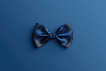 Wall Mural - A single blue bow tie sitting on a blue background