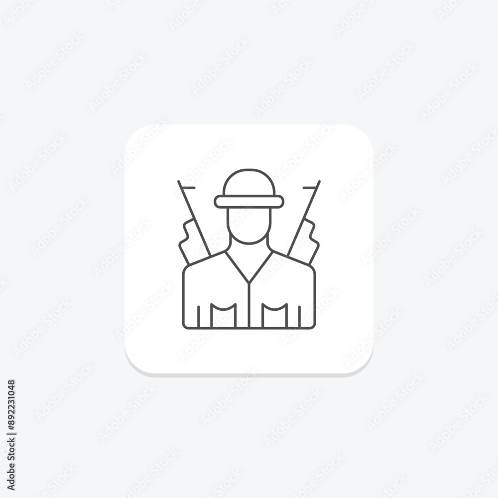 Infantry Icon Vector Infantry thinline icon , vector, pixel perfect, illustrator file Stock ...