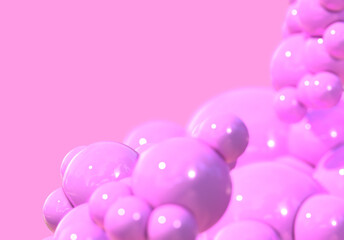 Sticker - pink 3d bubble abstract background render