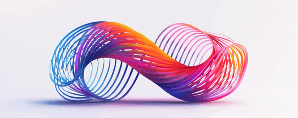 Poster - Slinky toy on a white background. Vector flat minimalistic isolated