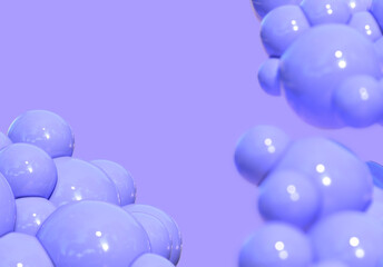 Sticker - purple 3d bubble abstract background render