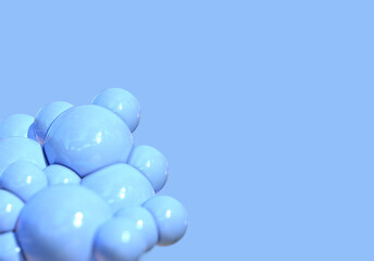 Sticker - 3d blue bubble abstract background render