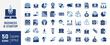 © ARIF MIFTAHUL ANWAR - Business Startup vector icon set. For Mobile and Web. The set contains icons: Startup, Launch Event, Beginnings, New Business, Motivation, Rocket, Opening.