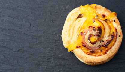 Canvas Print - Homemade Puff pastry pinweel ( rolls ) Mini pizza