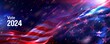 © thejokercze - banner with US flag and Vote 2024 text, ideal for US presidential election