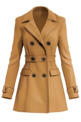 Wall Mural - A classic women's coat with double breast detail, suitable for professional or formal occasions