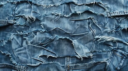 Wall Mural - Style Creation Ripped Denim Jeans Texture