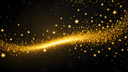 Wall Mural - abstract light background with golden stars, ai generated