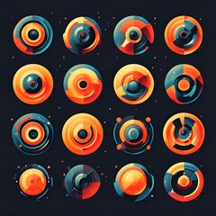 Poster - collection-of-abstract-graphic-design-elements-retro-futuristic-geometric-icons-and-design-elements 