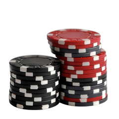 Wall Mural - a poker chip stack on transparent background