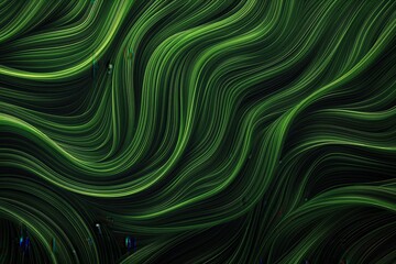 Abstract organic green lines as wallpaper background illustration created by ai