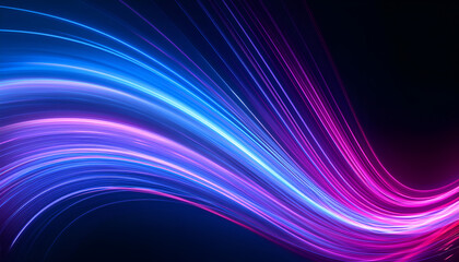 Wall Mural - abstract blue and purple light streaks on black background