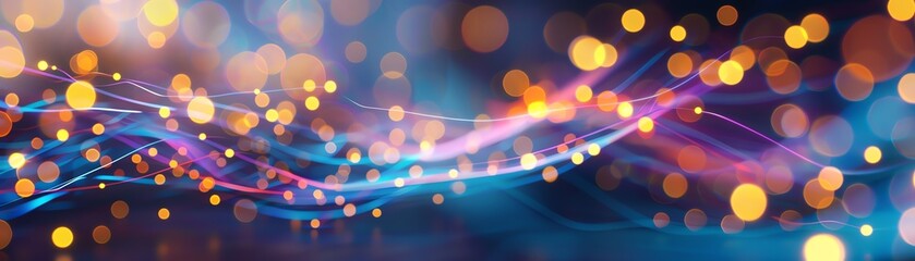 Wall Mural - abstract light background with shimmering lights and flowing colors, ideal for festive and creative 