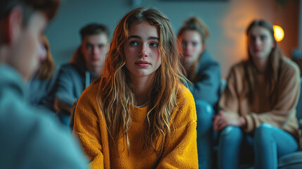 Portrait of a Teenager in a support group setting.