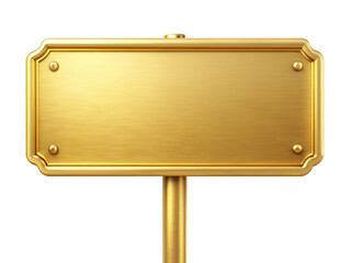Poster - golden blank sign on stand, perfect for displaying custom messages or advertisements, with a polishe