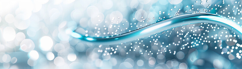 Wall Mural - a serene background featuring flowing water and shimmering bokeh lights, perfect for relaxation and 