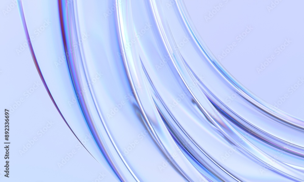 Abstract glass shape with colorful refraction effect, 3d render Stock ...