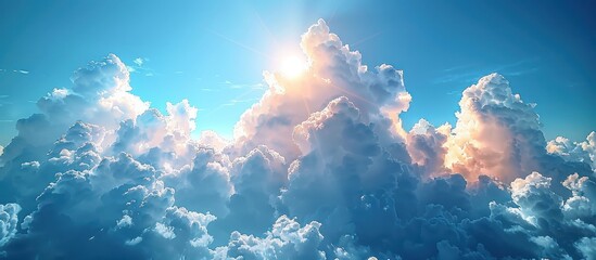 Wall Mural - Sunlight Through Fluffy Clouds