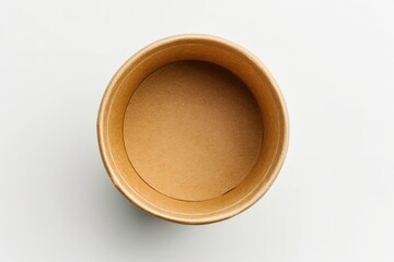 Wall Mural - A simple still life image of a brown bowl sitting on a white table