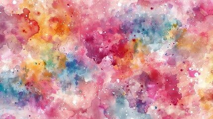 Sticker - Abstract watercolor background with pink, blue, and orange colors.