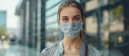 Poster - Woman Wearing a Face Mask in the City