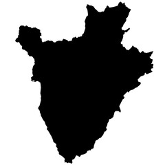 Wall Mural - burundi map silhouette with transparent background