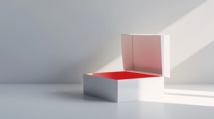 Wall Mural - Open White Box with Red Interior